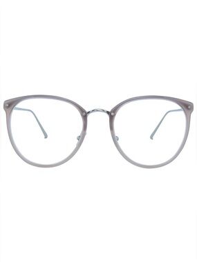 NWT Linda Farrow Calthorpe Oval Optical Glasses Milky Grey White Gold Full Set